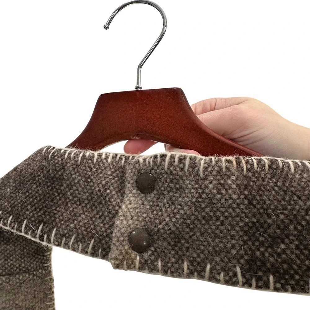 Vintage Handcrafted Wool Blanket Tote Bag Upcycled Kangaroo Graphic Artisanal‎